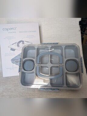 Caperci Snack Box Container in Light Blue Lidded Brand New